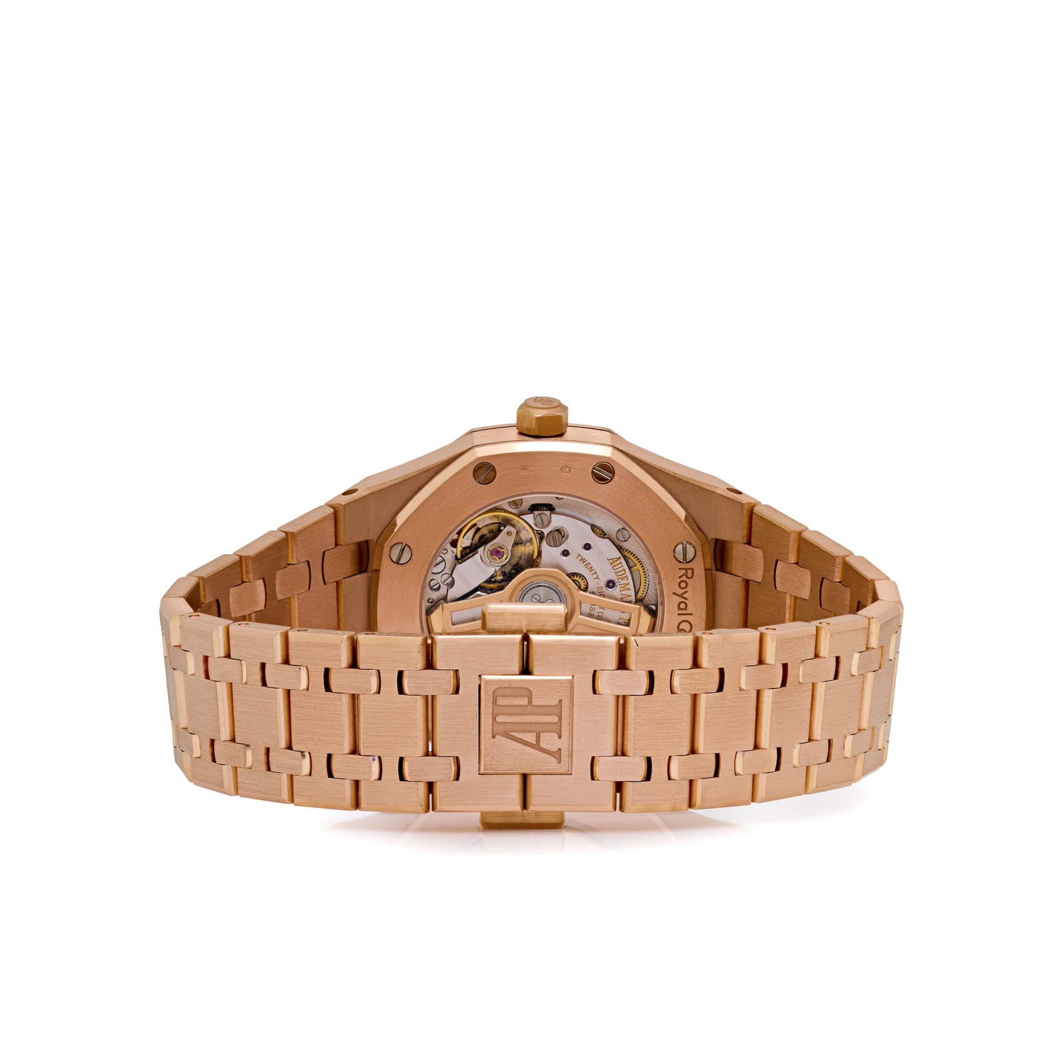 Audemars Piguet Royal Oak 77451OR.ZZ.1361OR.03 'Ladies' Rose Gold Silver Dial Diamond Bezel